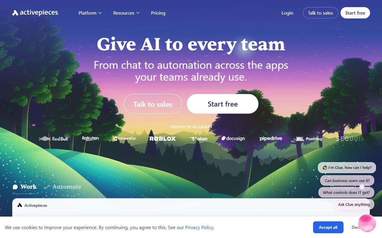 Activepieces - Open-source automation platform with AI workflow support and app integrations for agentic automation