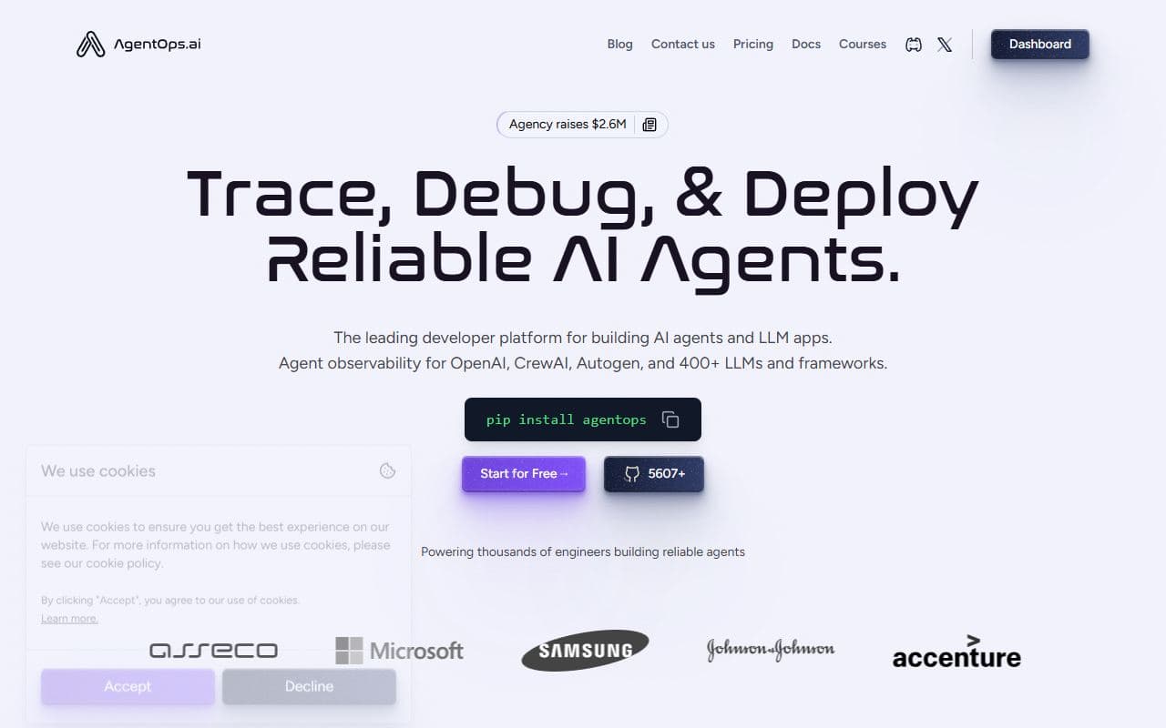 AgentOps - Developer platform for tracing, testing, debugging, and deploying AI agents and LLM applications.