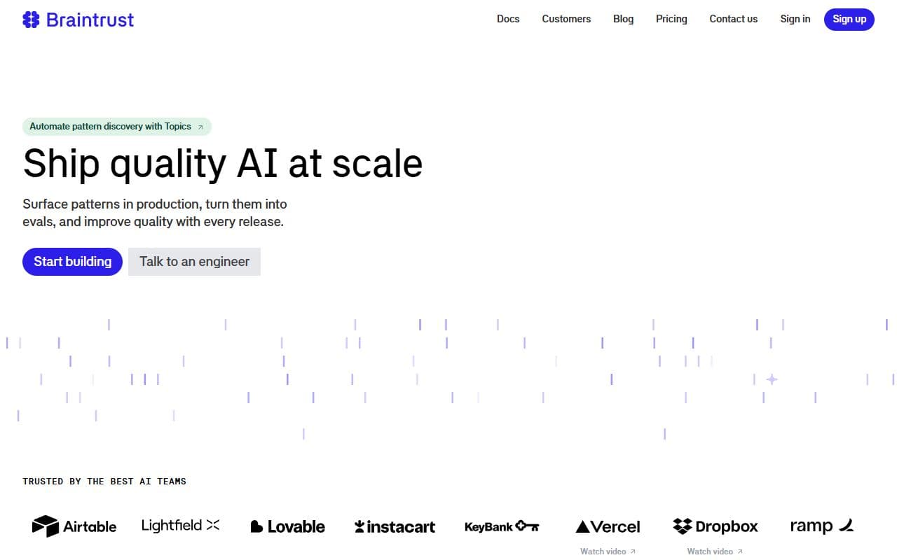 Braintrust - Evaluation and observability platform for AI agents, prompts, models, scorers, experiments, and prod