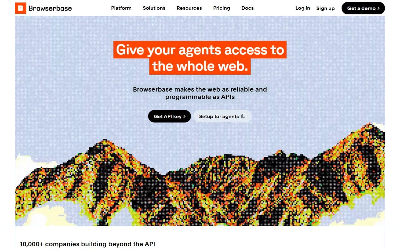 Browserbase - Cloud browser infrastructure for AI agents that need persistent sessions, browser actions, replay, a