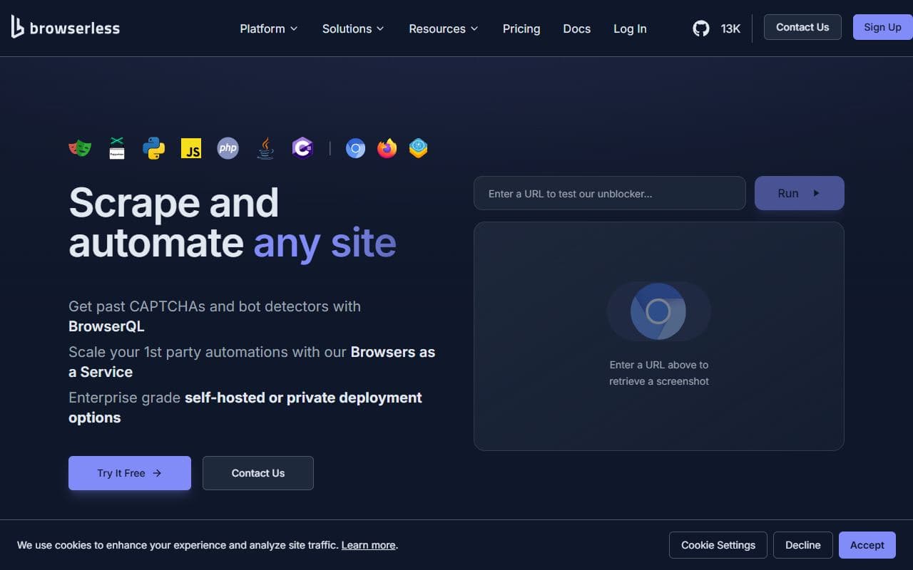 Browserless - Hosted browser automation infrastructure for Playwright, Puppeteer, scraping, testing, and agent-dri