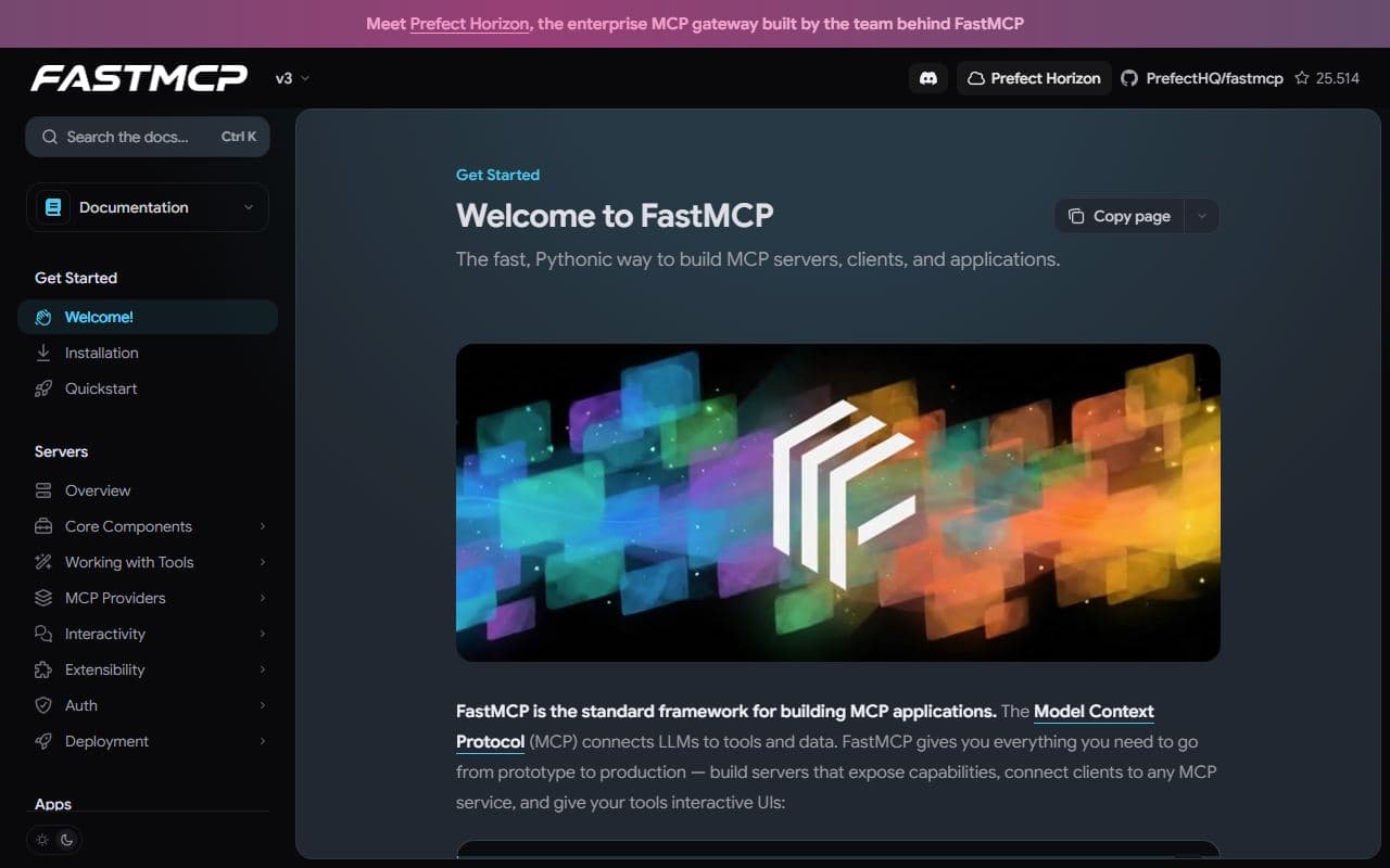 FastMCP - Framework for building and deploying Model Context Protocol servers for AI agents and assistants.