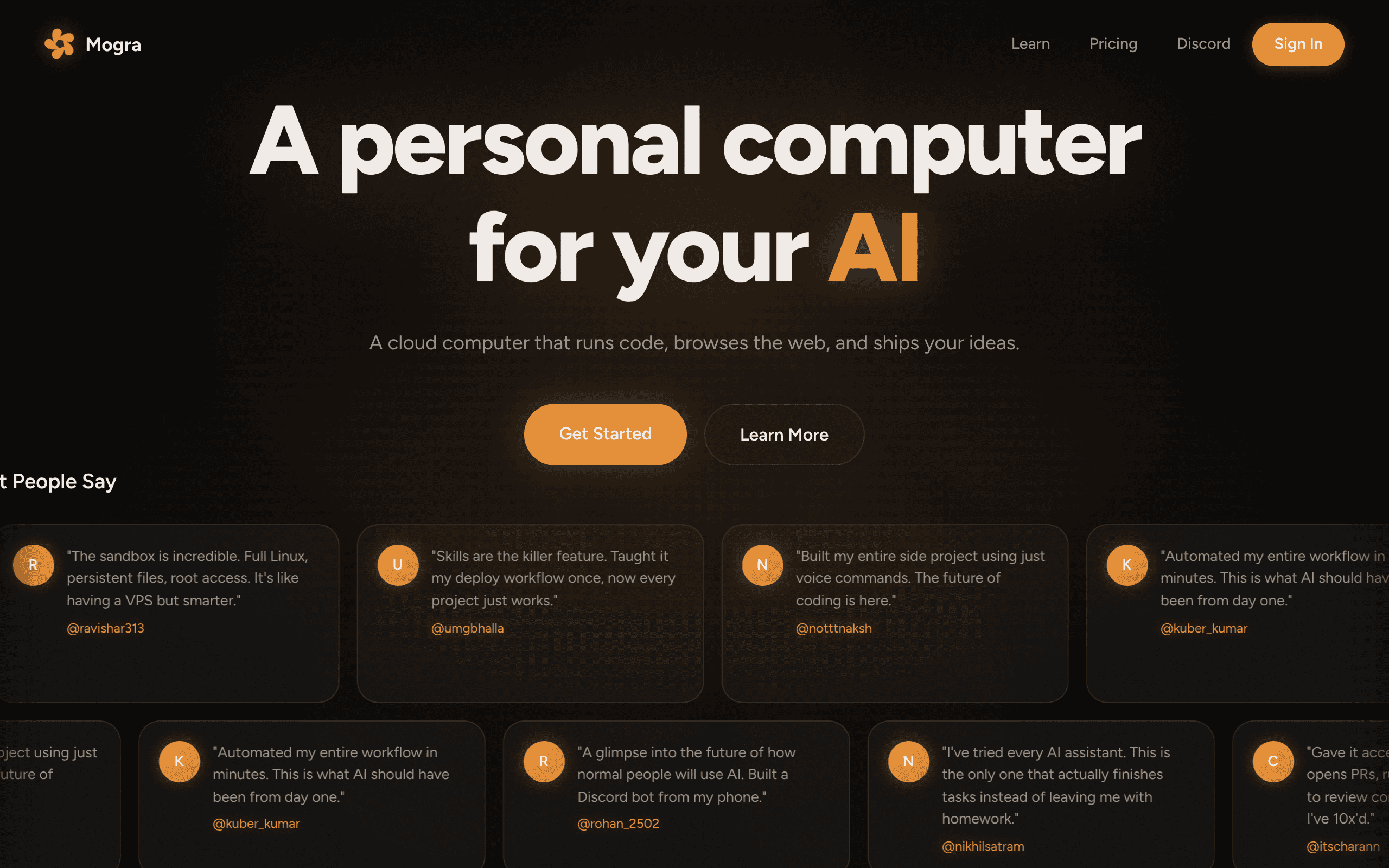 Mogra - A cloud computer that runs code, browses the web, and ships your ideas.