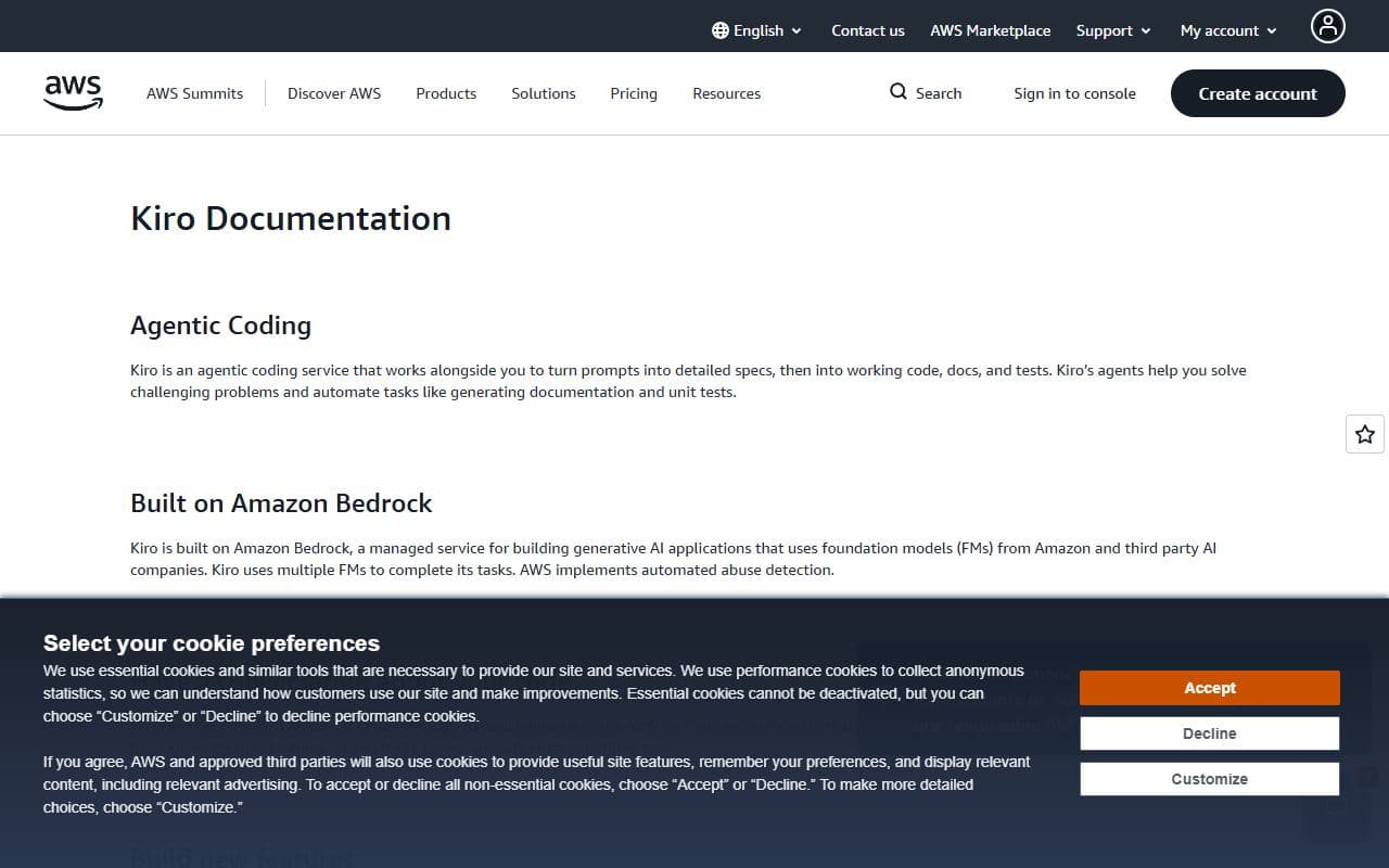 Kiro - AWS agentic IDE for spec-driven development, agent hooks, MCP integrations, and structured software