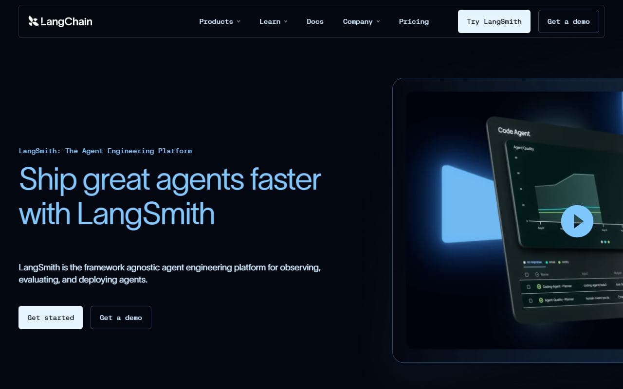 LangSmith - AI agent and LLM observability platform for tracing, debugging, evaluating, and improving agent beha
