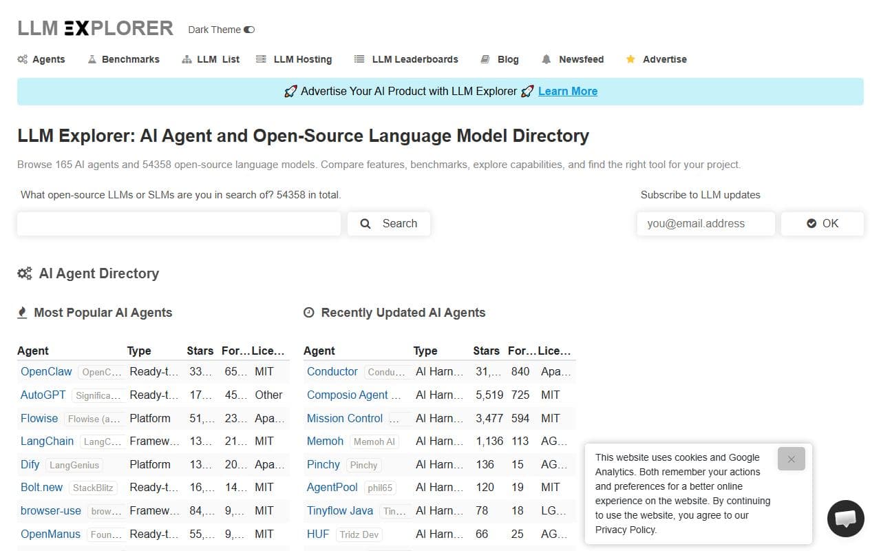 LLM Explorer - Directory for AI agents and open-source language models with categories, project profiles, and ecosy