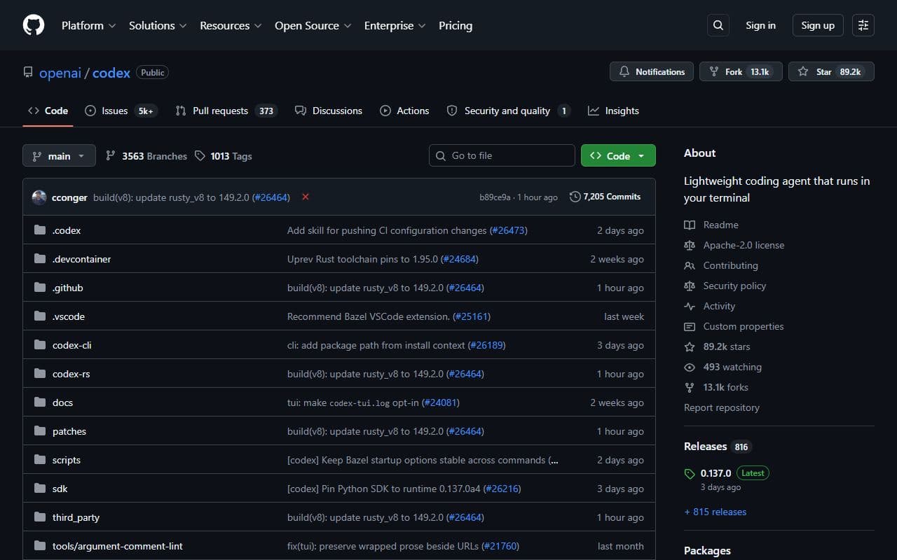 OpenAI Codex CLI - Open-source local coding agent CLI from OpenAI for terminal-based code editing, execution, and repos