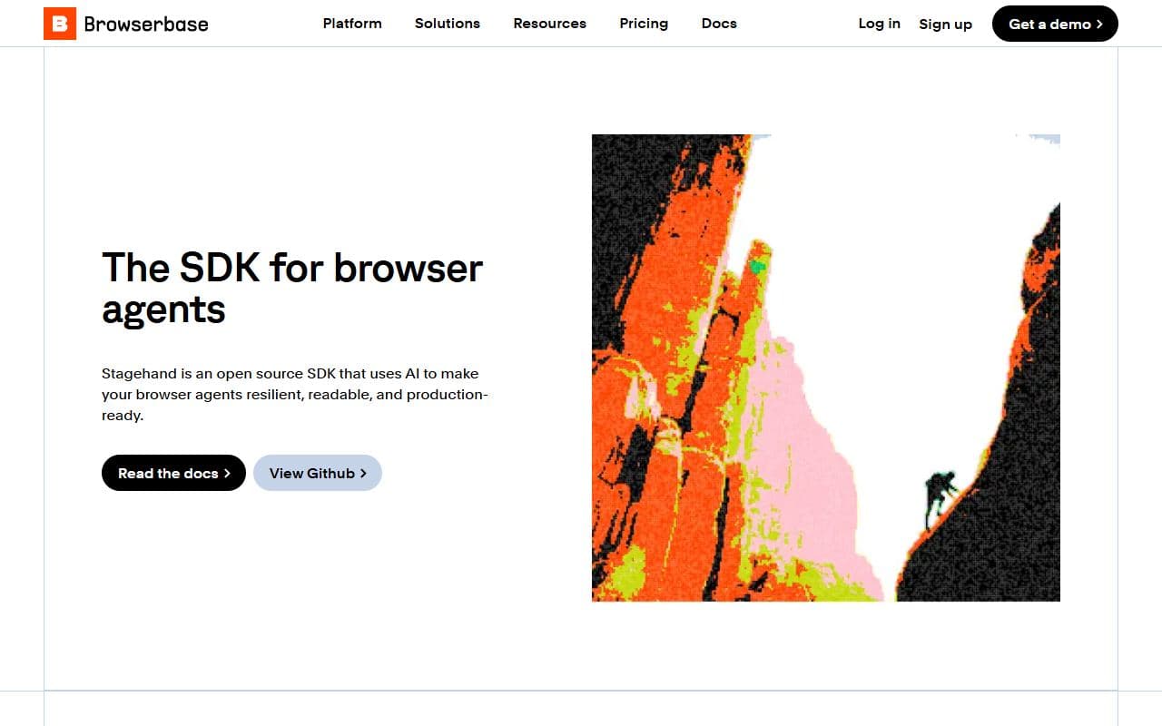 Stagehand - Open-source SDK from Browserbase for building browser agents with AI-powered page actions and produc